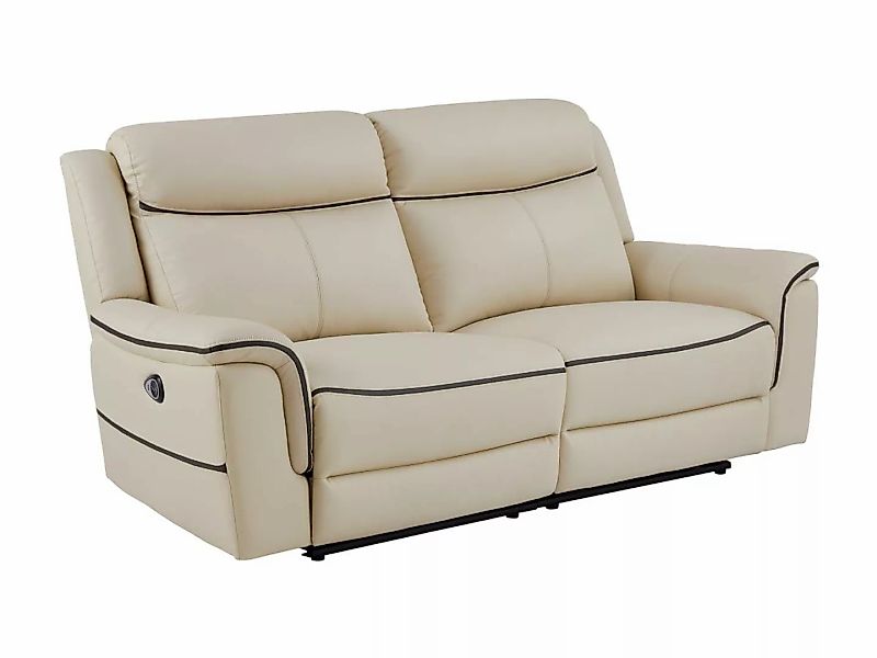 Relaxsofa 3-Sitzer elektrisch - Leder - Beige - ADELIO günstig online kaufen