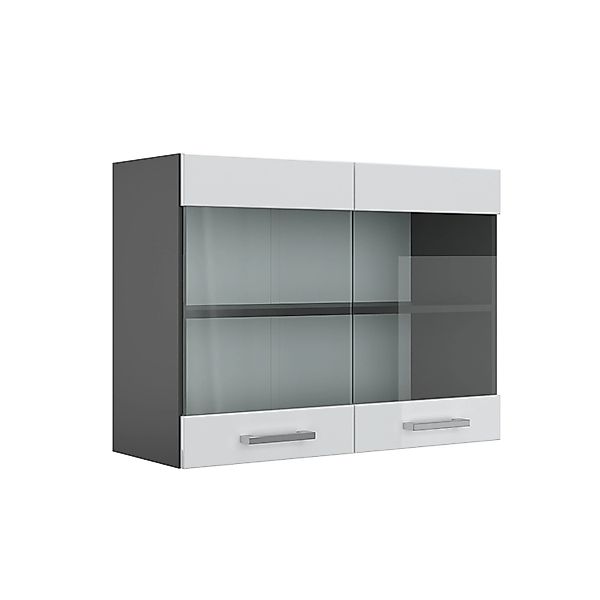 Vicco Glashängeschrank R-Line, Weiß Hochglanz/Anthrazit, 80 günstig online kaufen