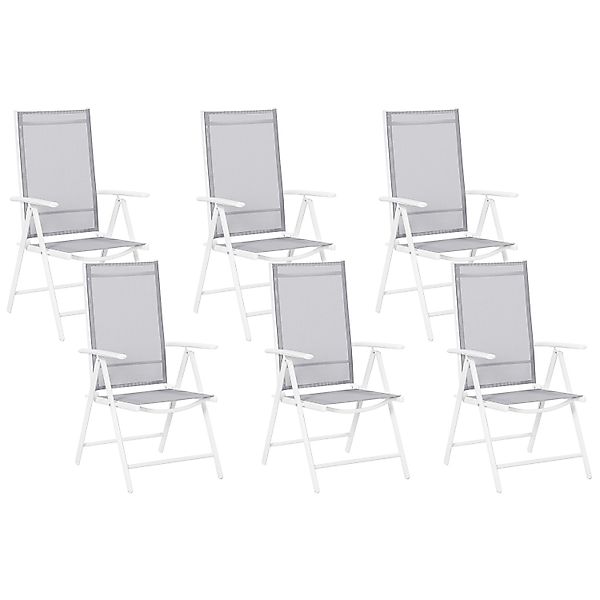 Beliani Gartenstuhl Grau Weiss 65x54x103 günstig online kaufen
