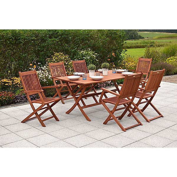 Merxx Rio Set 7-tlg. 6 Klappsessel Klappentisch 160 x 90 cm günstig online kaufen