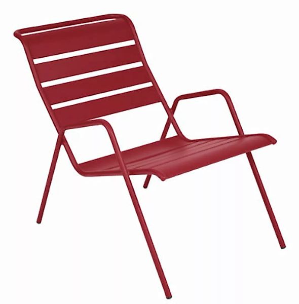 Lounge Sessel Monceau metall rot / stapelbar - Fermob - Rot günstig online kaufen