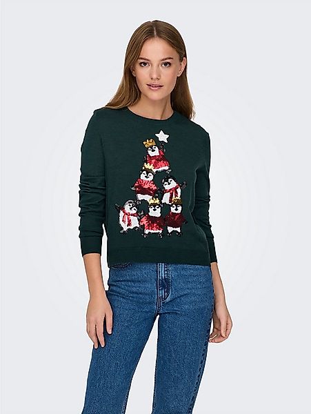 ONLY Weihnachtspullover ONLXMAS PENGUIN TREE LS O-NECK RP KNT günstig online kaufen