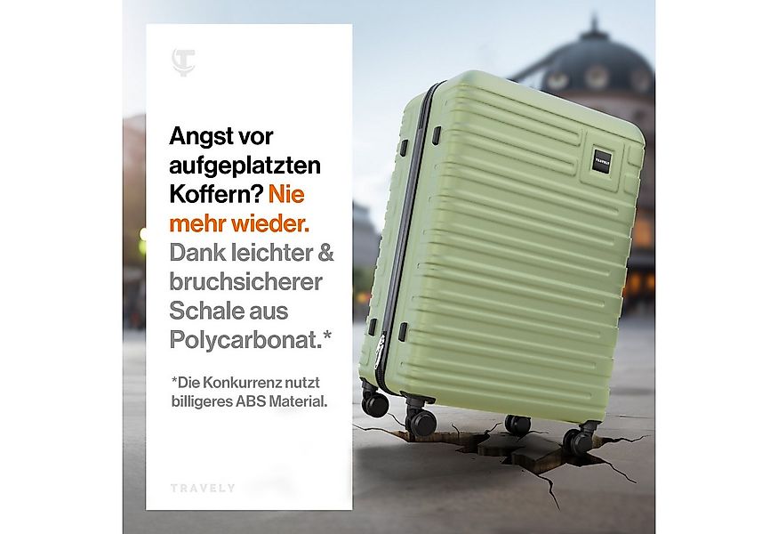 Travely Koffer Polycarbonat Koffer XL 77cm - Reisekoffer, Hartschalenkoffer günstig online kaufen