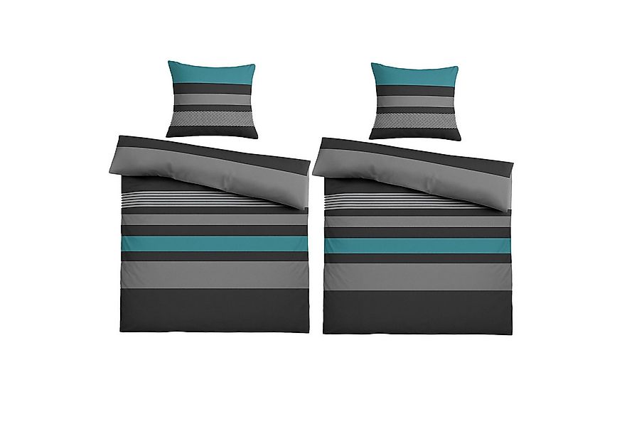 Casa Colori Bettwäsche Kuschelige Flanell Bettwäsche 135x200cm gestreift, B günstig online kaufen