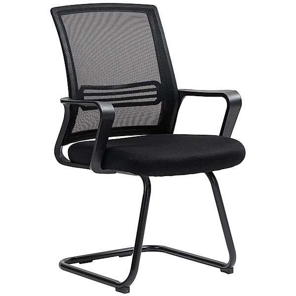 HOMCOM Bürostuhl aus Mesh ohne Rollen, ergonomischer Konferenzstuhl mit Sch günstig online kaufen
