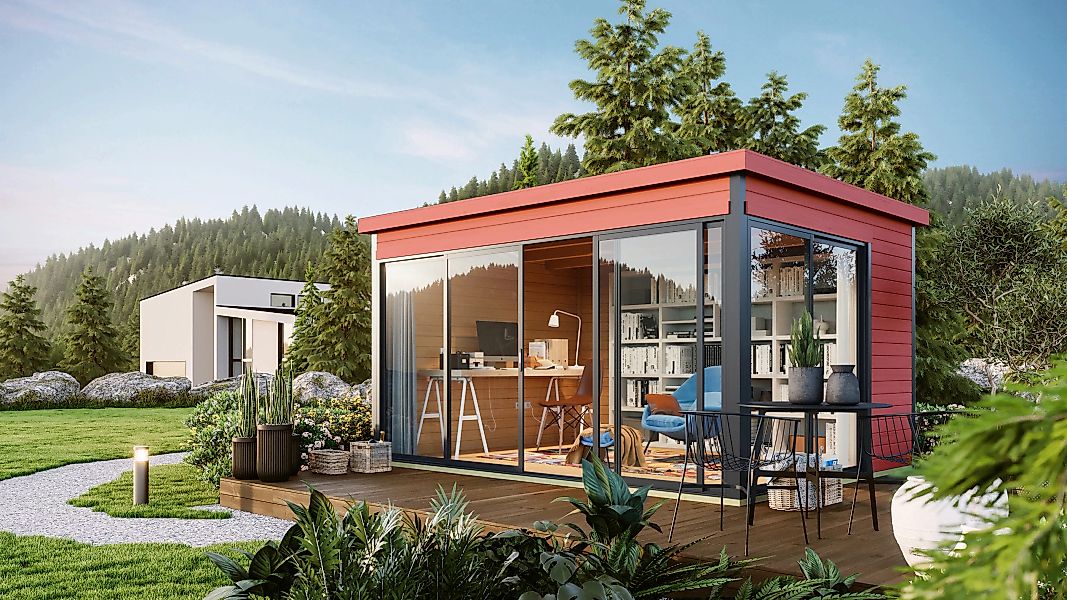 LASITA MAJA Gartenhaus "DOMEO 4 SCHWEDENROT/ANTHRAZIT", (Set), Fundamentmas günstig online kaufen