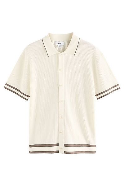 Next Kurzarmhemd Baumwoll-Poloshirt mit Knopfleiste Regular Fit (1-tlg) günstig online kaufen