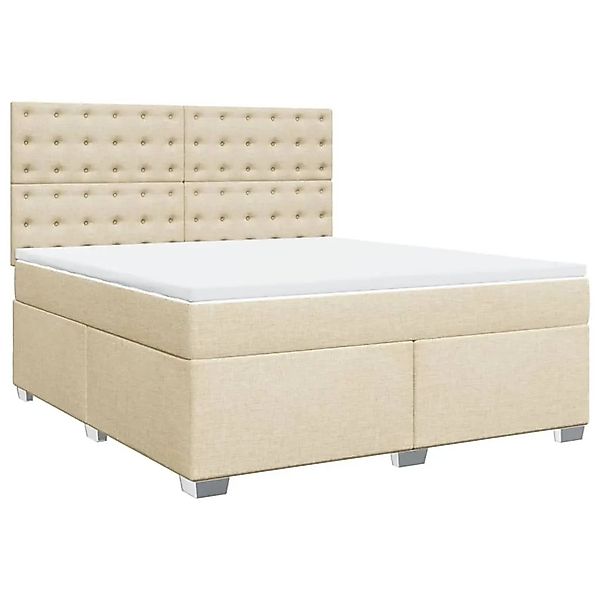 vidaXL Boxspringbett mit Matratze Creme 180x200 cm Stoff 3290586 günstig online kaufen