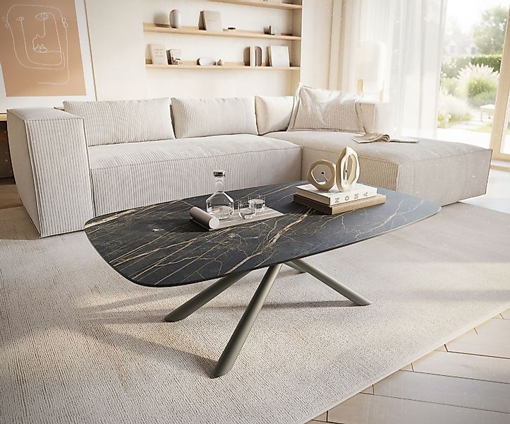 Couchtisch Edge Boot 120x70 cm Keramik Laminam® Noir Desir Braun Sarity Met günstig online kaufen