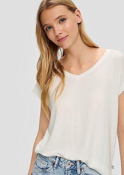 QS Kurzarmshirt T-Shirt Locker geschnittenes T-Shirt aus Lyocellmix günstig online kaufen