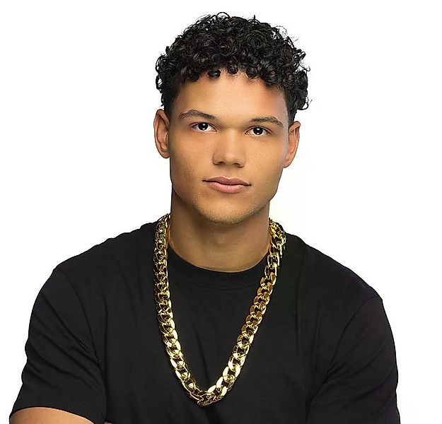 Boland Kostüm Halskette Pimp goldfarben glänzende Rapper-Kette für Party Ko günstig online kaufen