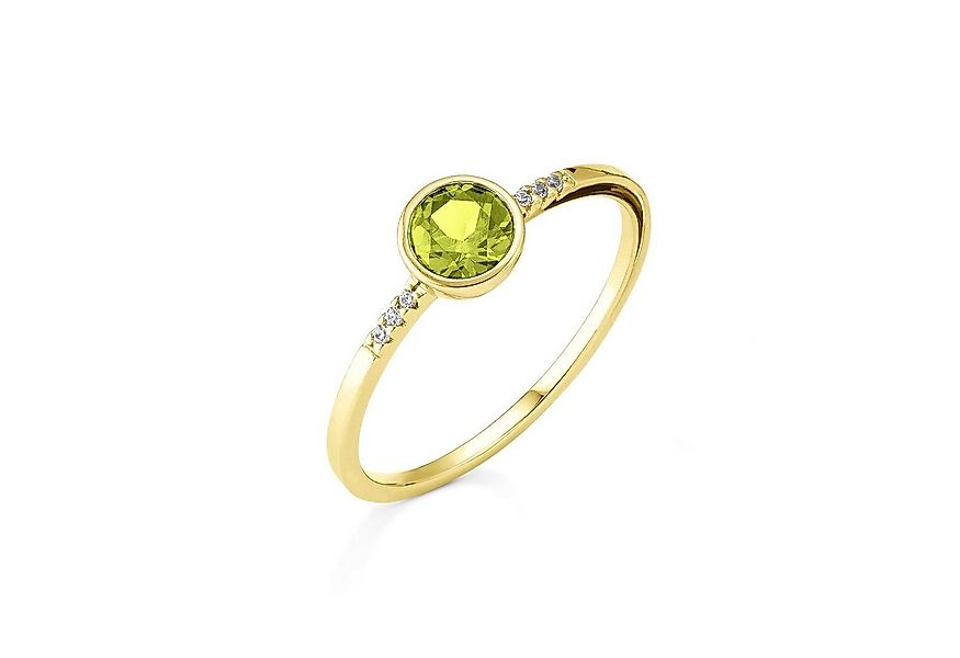 Orolino Fingerring Gold 585 mit 6x Brillant zus. 0,025ct. und Peridot günstig online kaufen