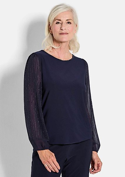 GOLDNER Langarmshirt Edles Langarmoberteil mit Glitzerärmeln günstig online kaufen