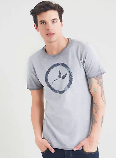 Garment Dyed T-shirt Aus Bio Baumwolle Mit Logo-print günstig online kaufen