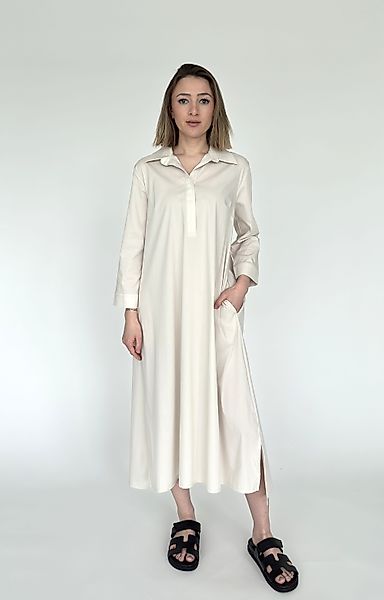 Zuckerwatte A-Linien-Kleid langes Hemdblusenkleid aus feiner günstig online kaufen
