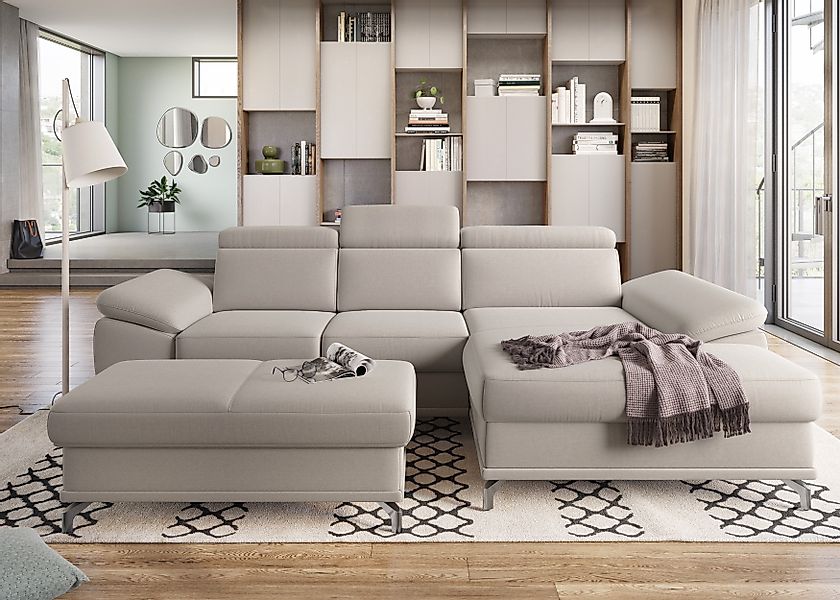 sit&more Ecksofa "Cabrio L-Form, mit Sitztiefenverstellung, Arm- und Kopfte günstig online kaufen