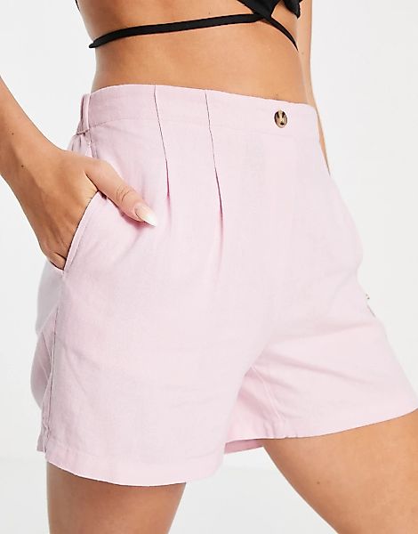 Vero Moda – Schmal geschnittene Shorts mit hohem Bund in Rosa, Kombiteil günstig online kaufen