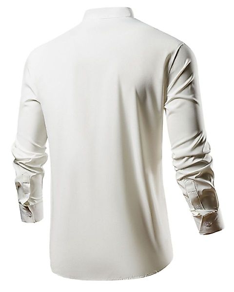 Allthemen Langarmhemd mit Stehkragen Slim Fit günstig online kaufen