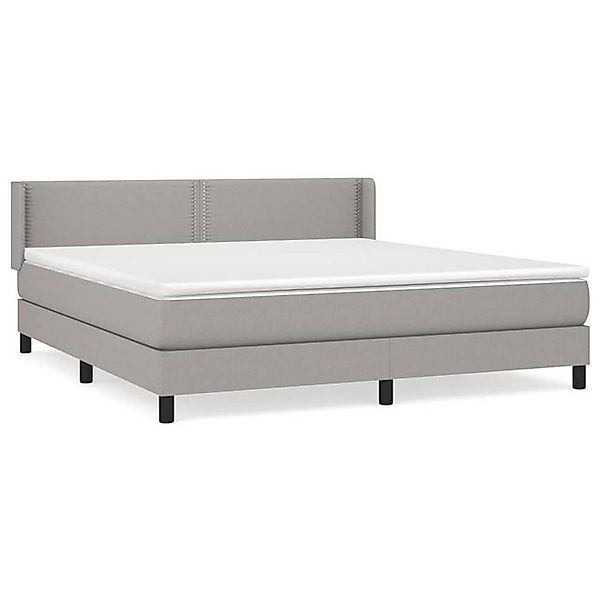 vidaXL Boxspringbett, Boxbett mit Matratze Hellgrau 160x200 cm Stoff günstig online kaufen