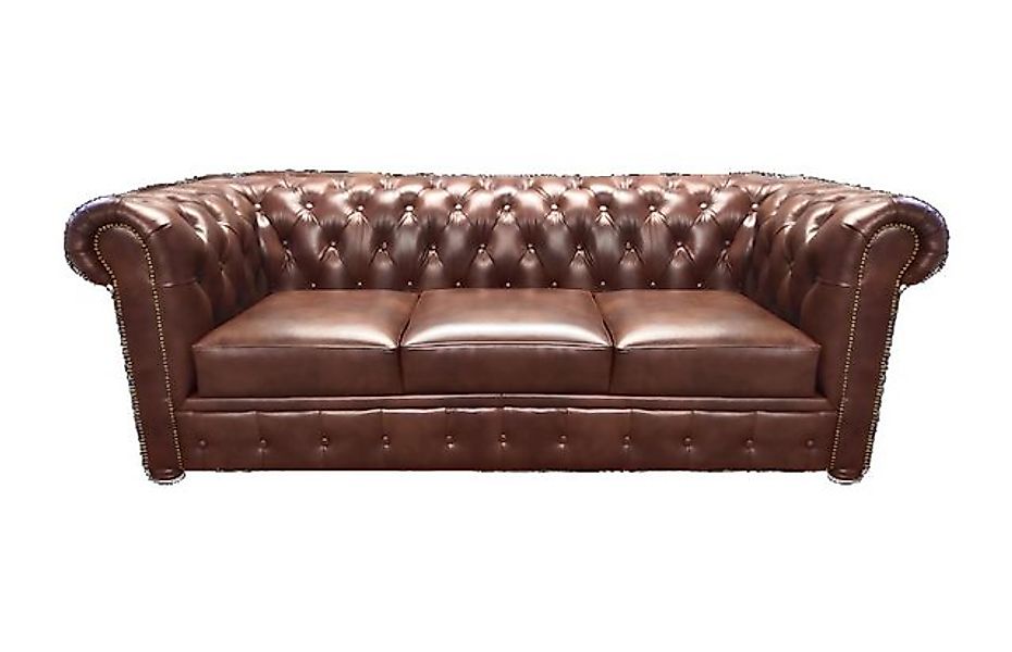 Xlmoebel Sofa Braunes Drei-Sitzer Ledersofa Chesterfield für die Einrichtun günstig online kaufen