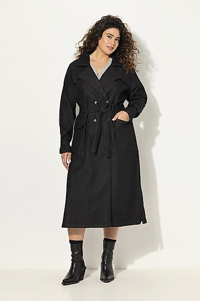 Ulla Popken Jeansjacke Jeans-Trenchcoat Reverskragen Vintage günstig online kaufen