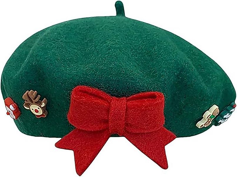 Coonoor Baskenmütze Damen Weihnachtsthema Wolle Baskenmütze für Frauen günstig online kaufen