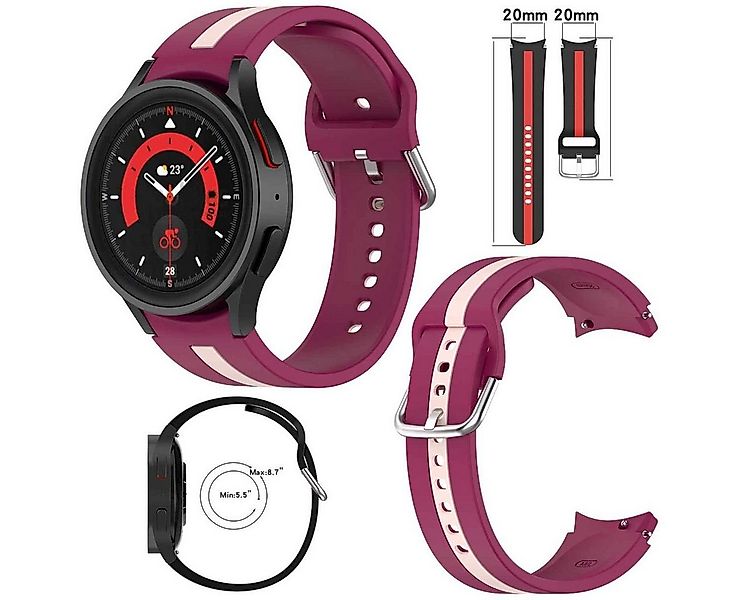 Wigento Smartwatch-Armband Für Samsung Galaxy Watch FE 6 5 4 Normal Pro Cla günstig online kaufen