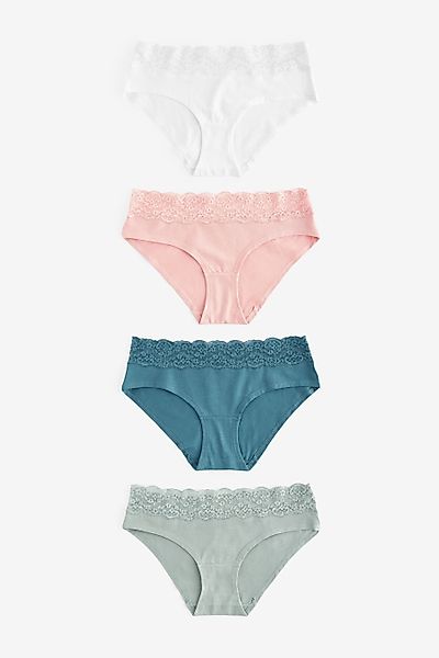 Next Schlüpfer Spitzenslips im 4er-Pack, Shorts günstig online kaufen