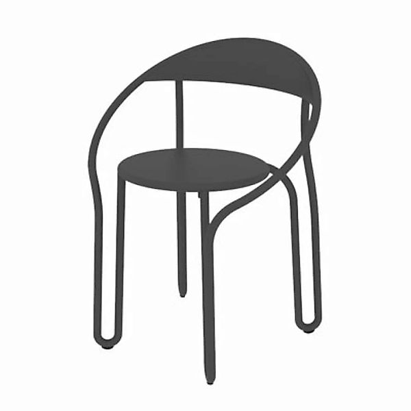 Stapelbarer Sessel Huggy Bistro Chair metall schwarz / Aluminium - Maiori - günstig online kaufen