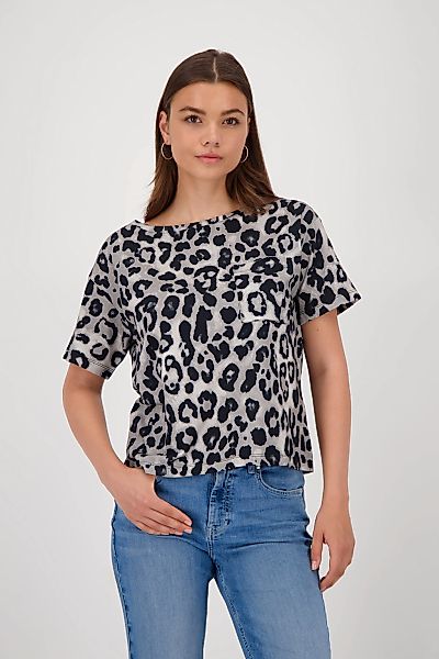 Monari T-Shirt "Shirt Leodruck Allover", Mit U-Boot-Ausschnitt günstig online kaufen