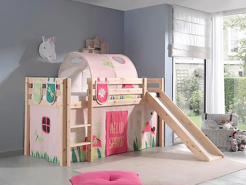 Vipack Hochbett "Pino, Spielbett massiv Kiefer, stabil gebaut, 3 Korpusfarb günstig online kaufen