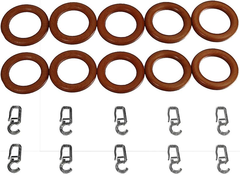 Liedeco Gardinenring, Gardinenstangen, (Packung, 10-St., mit günstig online kaufen