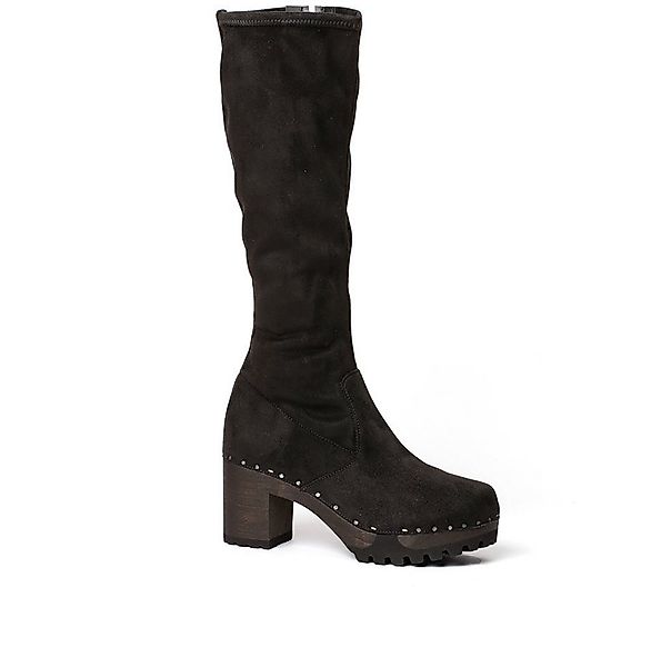 Softclox OLIVERA vegan Velourseffekt schwarz (dunkel), Winter, Holz, Clogs, günstig online kaufen