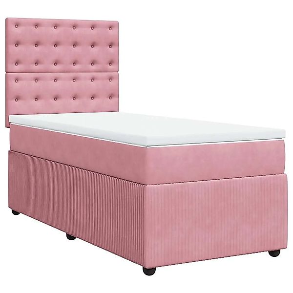 vidaXL Boxspringbett mit Matratze Rosa 90x200 cm Samt 3292255 günstig online kaufen