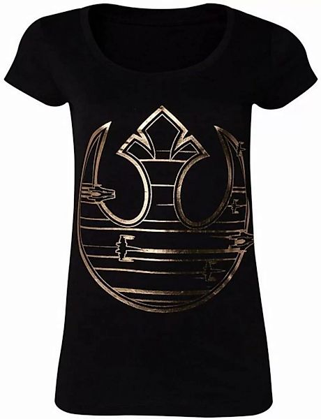 Star Wars T-Shirt Star Wars The Last Jedi Damen T-Shirt Gold Rebel Logo Gr. günstig online kaufen