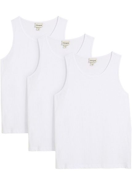 bonprix Tanktop (Packung, 3-tlg) Regular Fit, Rundhalsausschnitt günstig online kaufen