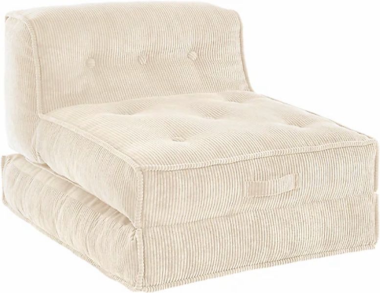 INOSIGN Sessel "Pia", Loungesessel aus Cord, in 2 Größen, Pouf-Funktion. günstig online kaufen