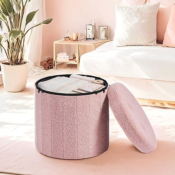 SONGMICS Sitzhocker, mit Stauraum, faltbar, Fleece, günstig online kaufen