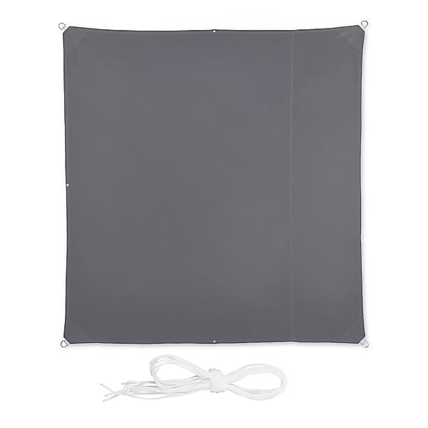 relaxdays Sonnensegel Quadrat in Grau, 2 günstig online kaufen