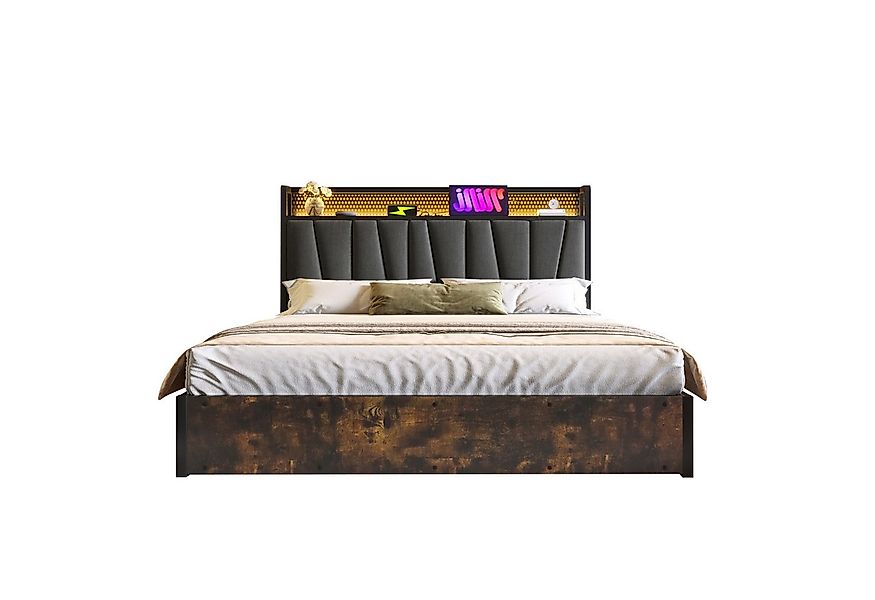 BlingBin Polsterbett Metallbett Lattenrost aus Holz (Doppelbett mit auflade günstig online kaufen