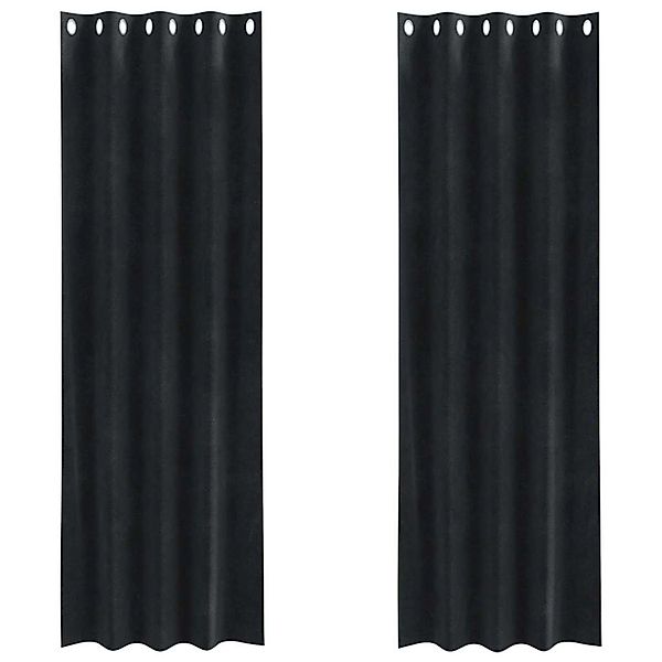vidaXL Vorhänge 2 Stk Schwarz 140 x 245 cm Samt 4107166 günstig online kaufen