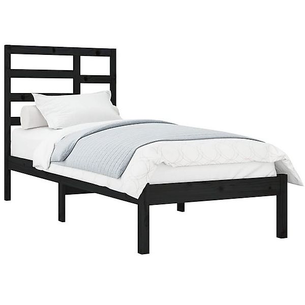 vidaXL Bett Massivholzbett Schwarz 100x200 cm günstig online kaufen