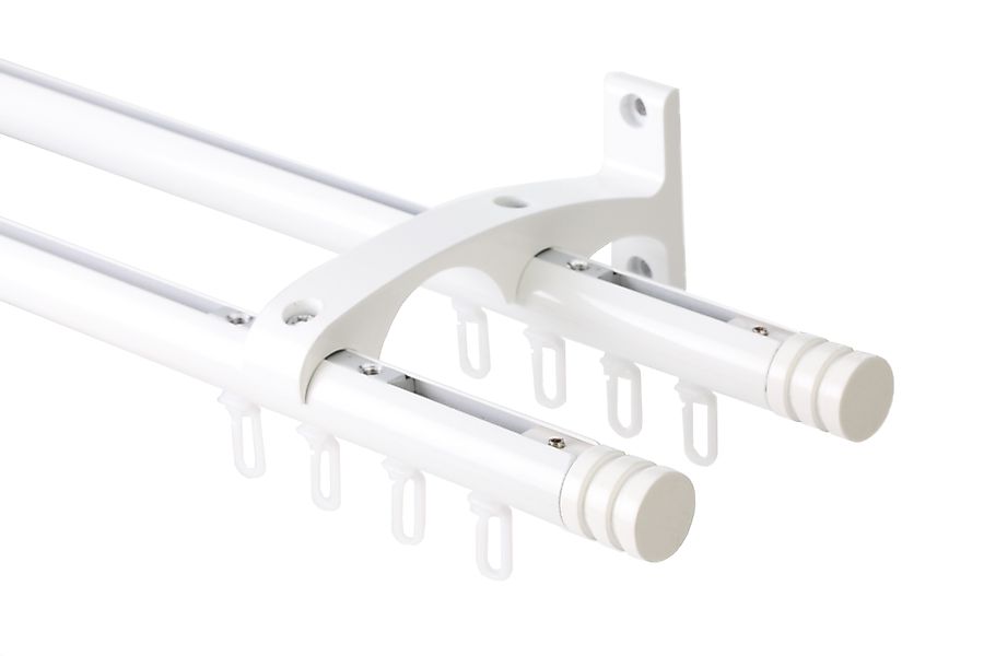 DécoProfi Innenlaufschiene Gardinenstangen Set 2-läufig, Endkappe günstig online kaufen