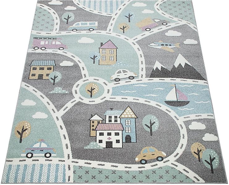 Paco Home Kinderteppich »Capri 318«, rechteckig, 9 mm Höhe, Straßen-Spiel-T günstig online kaufen