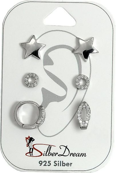 SilberDream Paar Ohrstecker SilberDream Zirkonia 3er Set Ohrringe (Ohrsteck günstig online kaufen