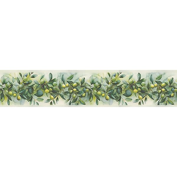 A.S. Création Selbstklebende Bordüre mit Oliven in Grün Beige 5 m x 0,13 m günstig online kaufen