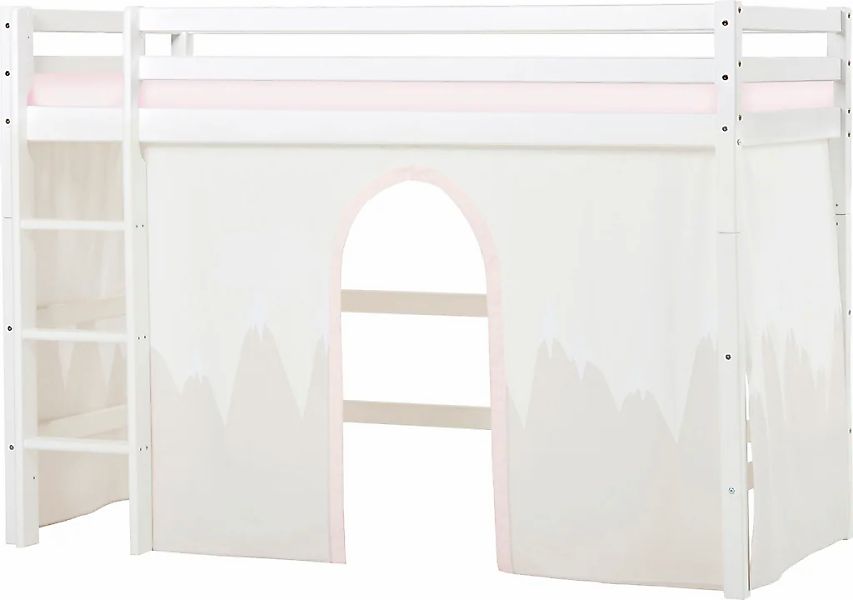 Hoppekids Hochbett "Winter Wonderland" 90x200cm mit Vorhang & Matratze", (S günstig online kaufen