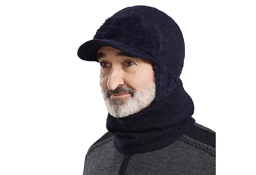 Refttenw Mütze & Schal Herren Warme Winter Mütze mit Visier, Halswärmer, Oh günstig online kaufen