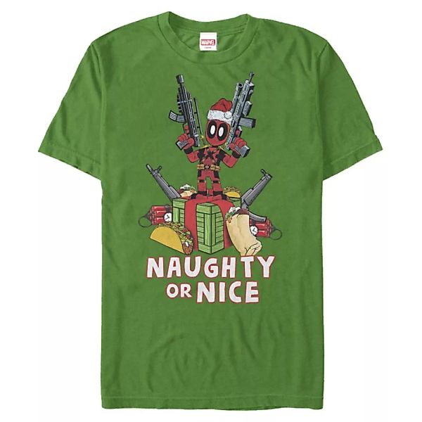 Marvel - Deadpool - Deadpool Naughty or Nice - Weihnachten - Männer T-Shirt günstig online kaufen