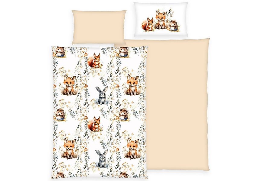 Herding Kinderbettwäsche Kinder-Wendebettwäsche "Little Forest", Biber, Fla günstig online kaufen